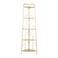 Étagère de boulanger à 5 niveaux pliable haute en métal à volutes pour intérieur/extérieur – Or ou blanc