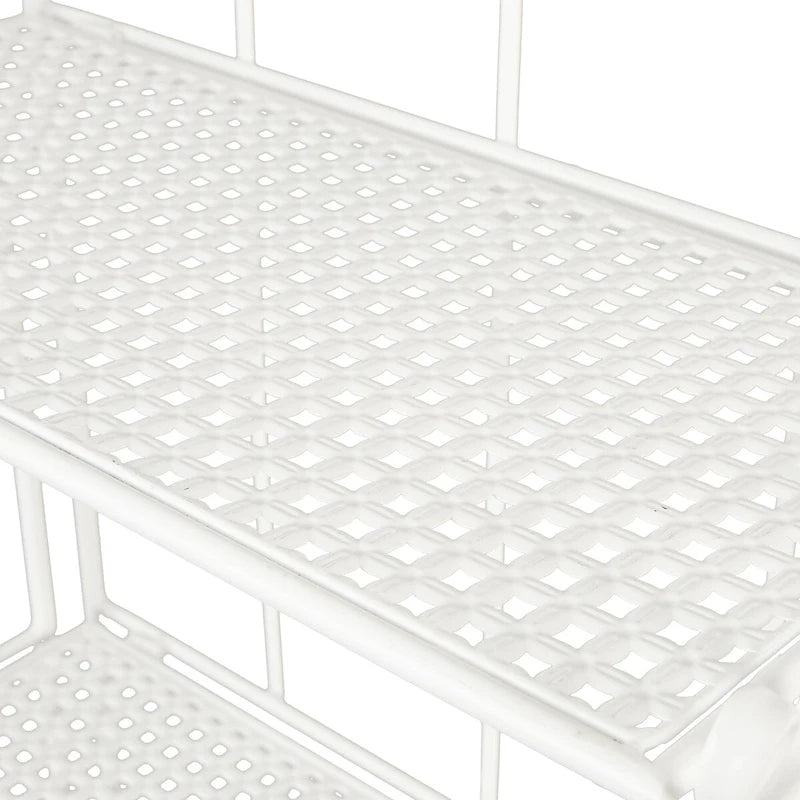 Étagère de boulanger à 5 niveaux pliable haute en métal à volutes pour intérieur/extérieur – Or ou blanc