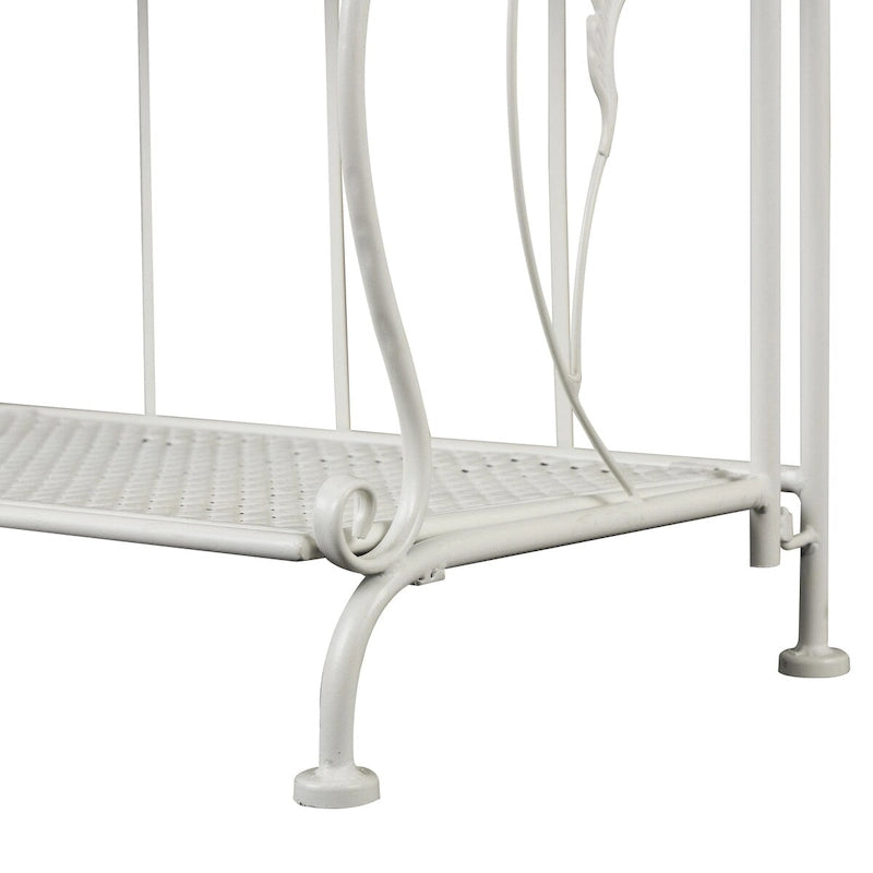 Étagère de boulanger à 5 niveaux pliable haute en métal à volutes pour intérieur/extérieur – Or ou blanc